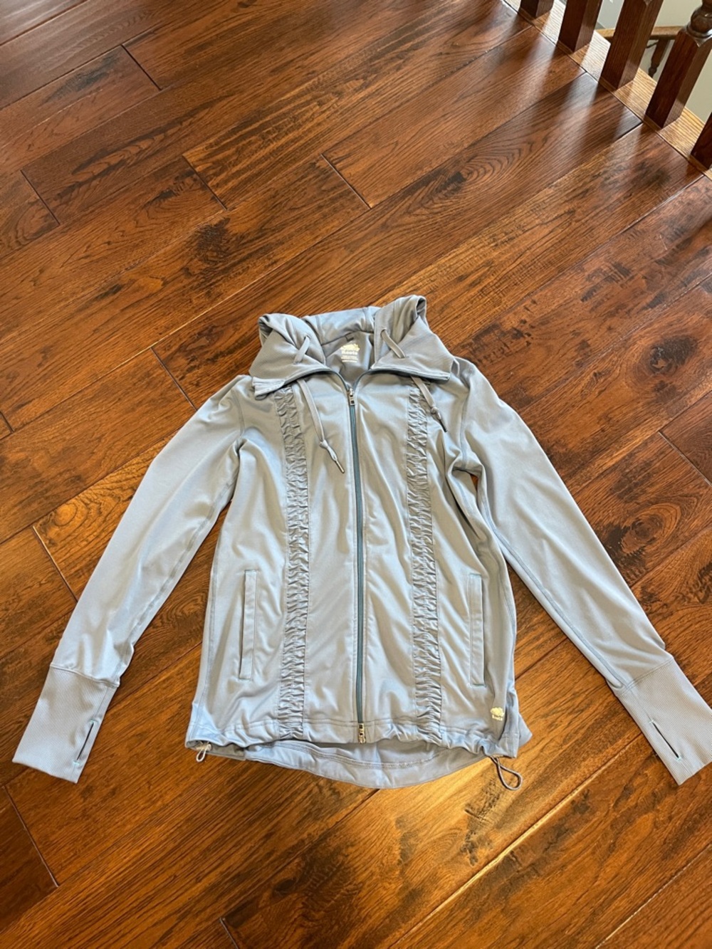ROOTs Light Blue Zip Hoodie with Ruching